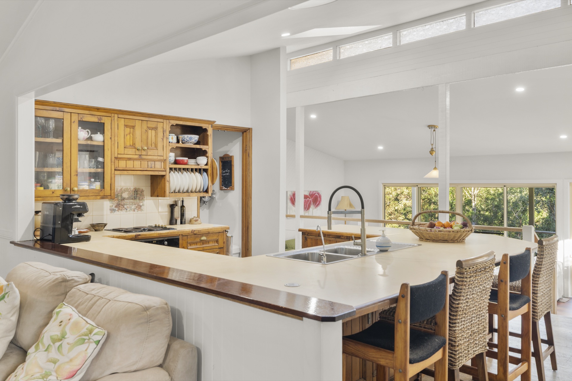 Kitchen detail with timber cabinetry