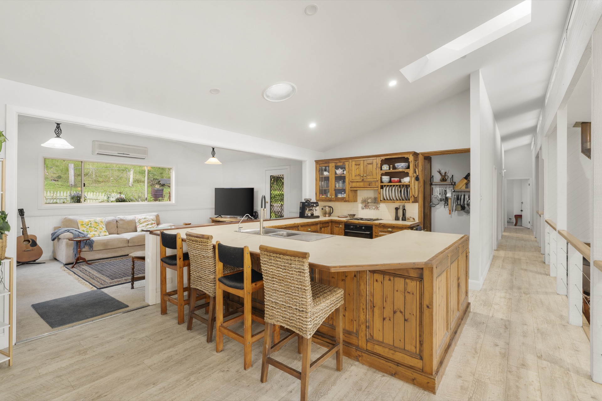 Open-plan living area and kitchen
